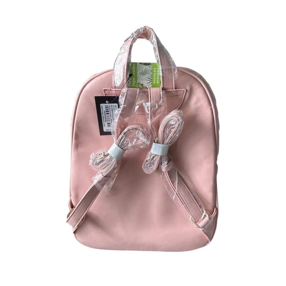 Badgley Mischka Blush Quilted Design Backpack NWT